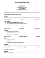 Chronological Resume Sample