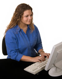 person working at computer
