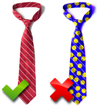 boring tie vs. colorful tie