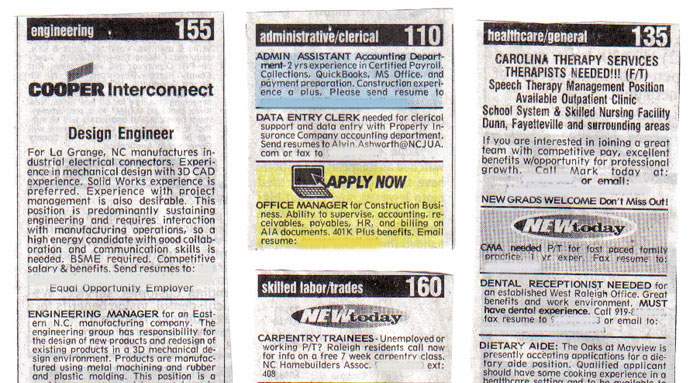 newspaper help wanted section