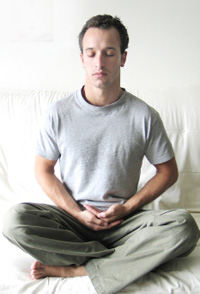 Person meditating